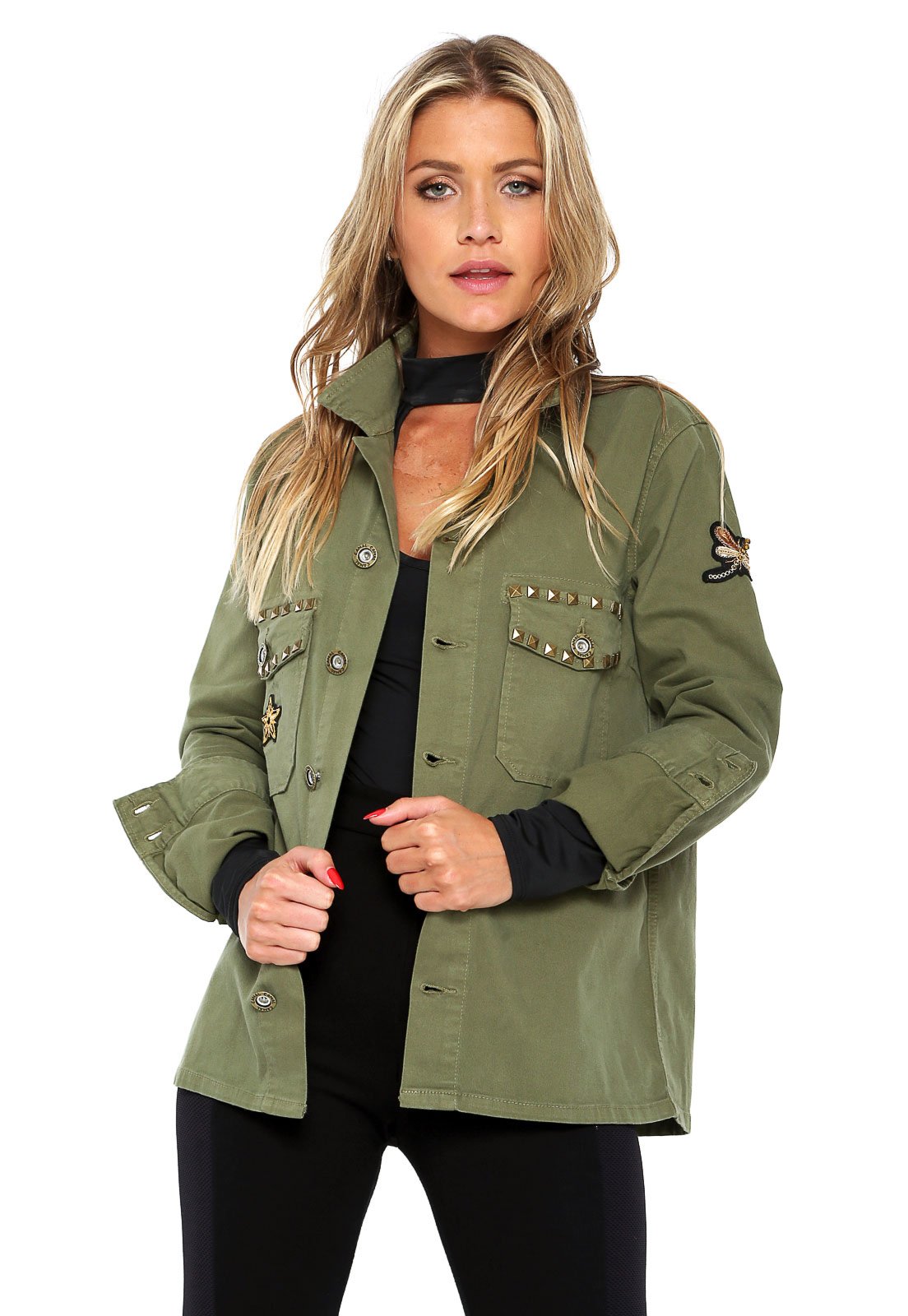 jaqueta cor verde militar