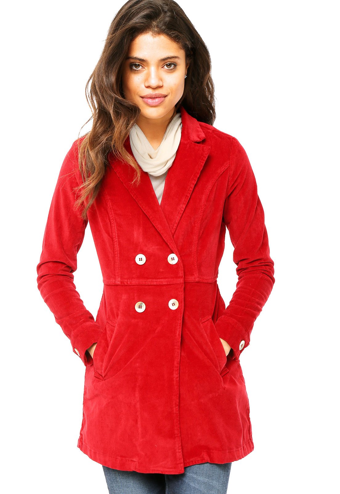 Casaco trench coat feminino hot sale vermelho