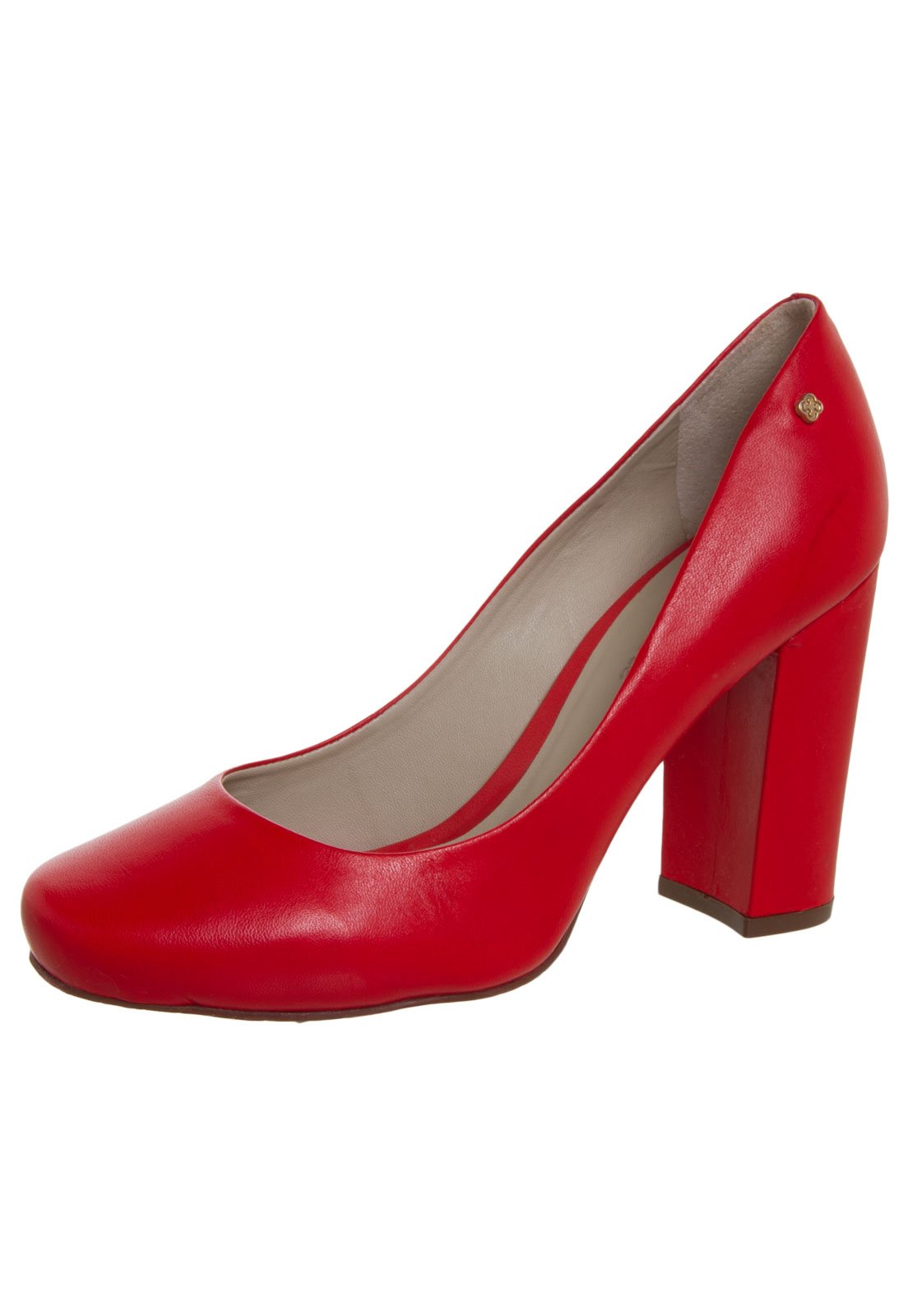 scarpin salto grosso vermelho