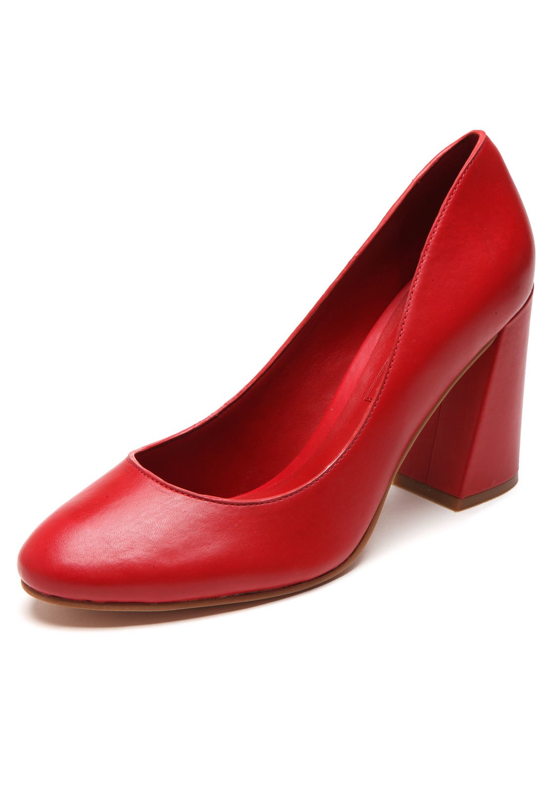 Scarpin salto hot sale grosso vermelho