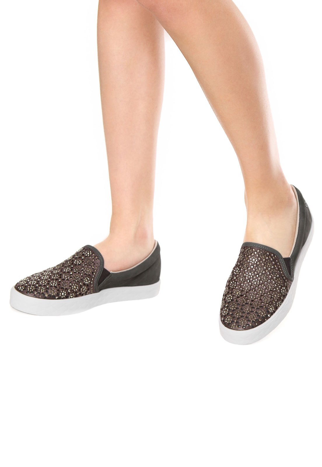 Slip On DAFITI SHOES Lasercut Branco - Compre Agora