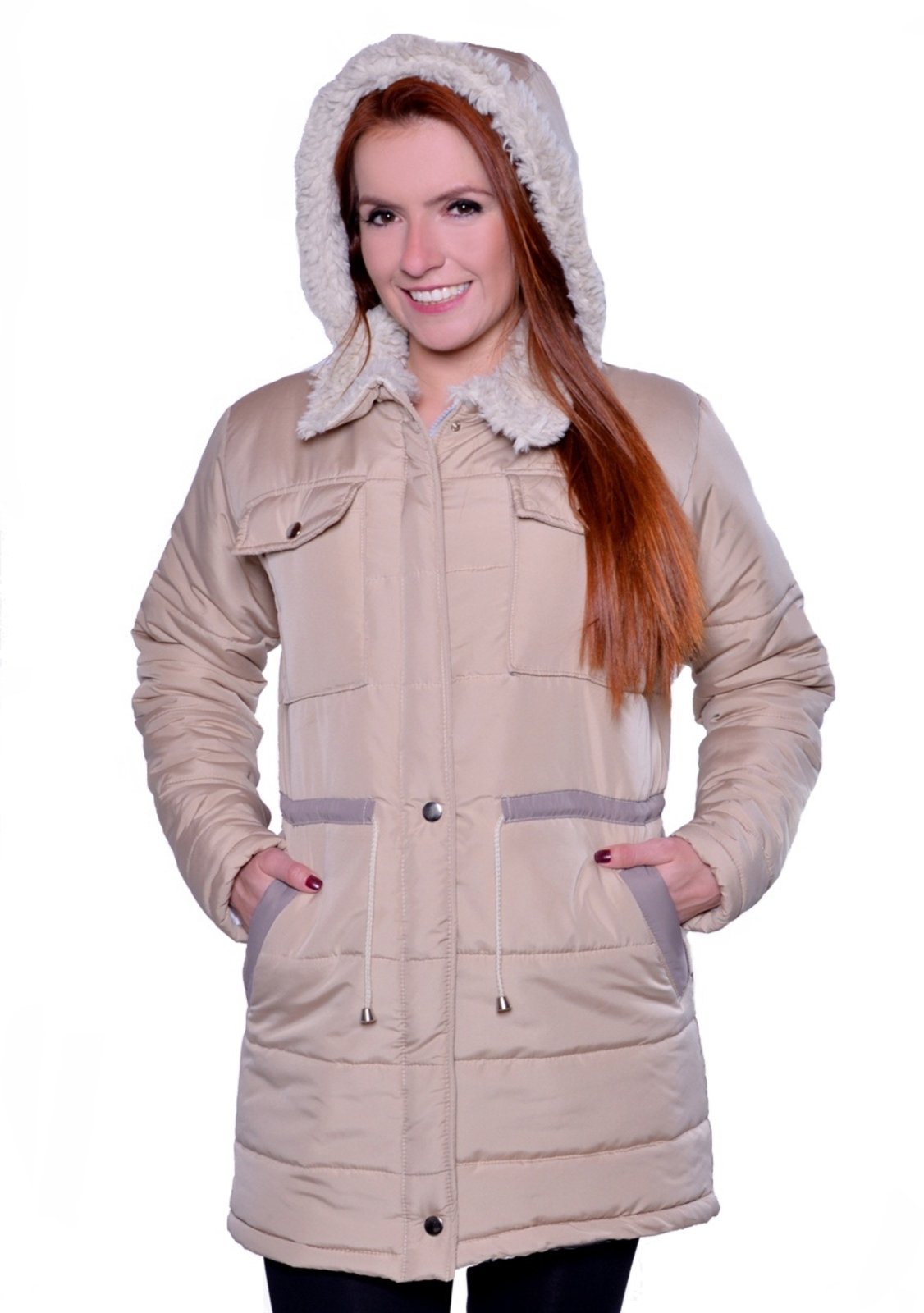 jaqueta de frio branca feminina