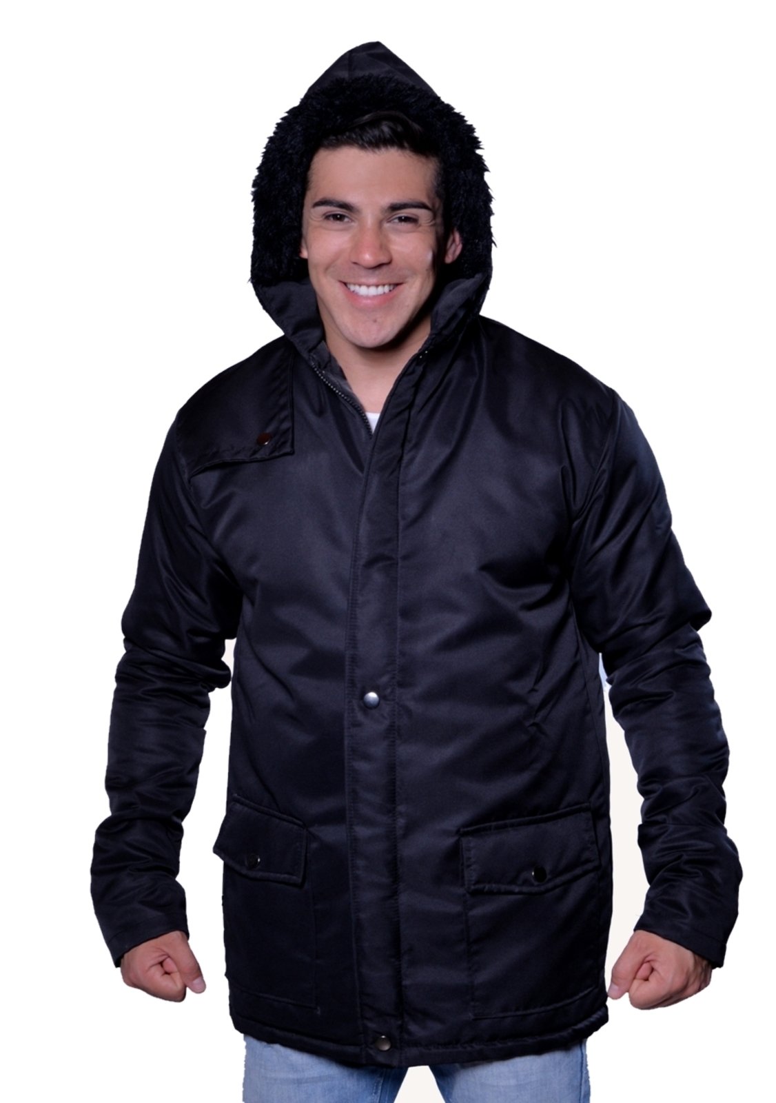 jaqueta preta masculina com capuz