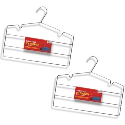 Kit com 02 Cabides para Calças Triplo com Cava em Aço Cromado é boa?
