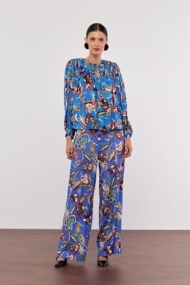 Calça Com Faixa Ritmi Studio Azul