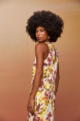 Vestido Linho Estampado Ritmi Studio Branco