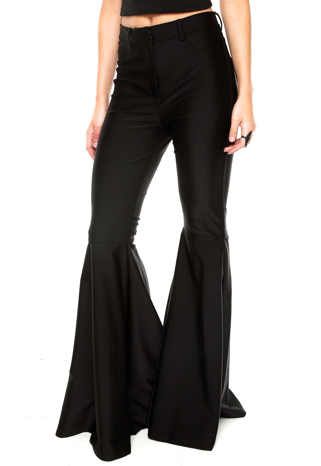 calça flare carmim