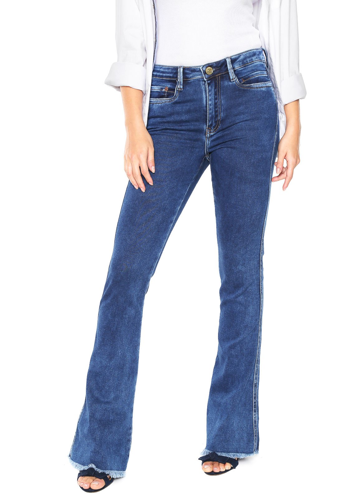 calça flare carmim