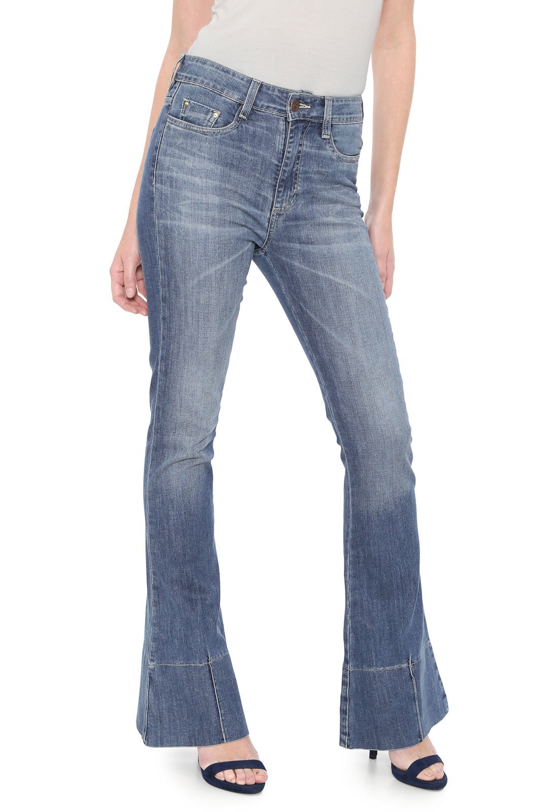 calça flare carmim