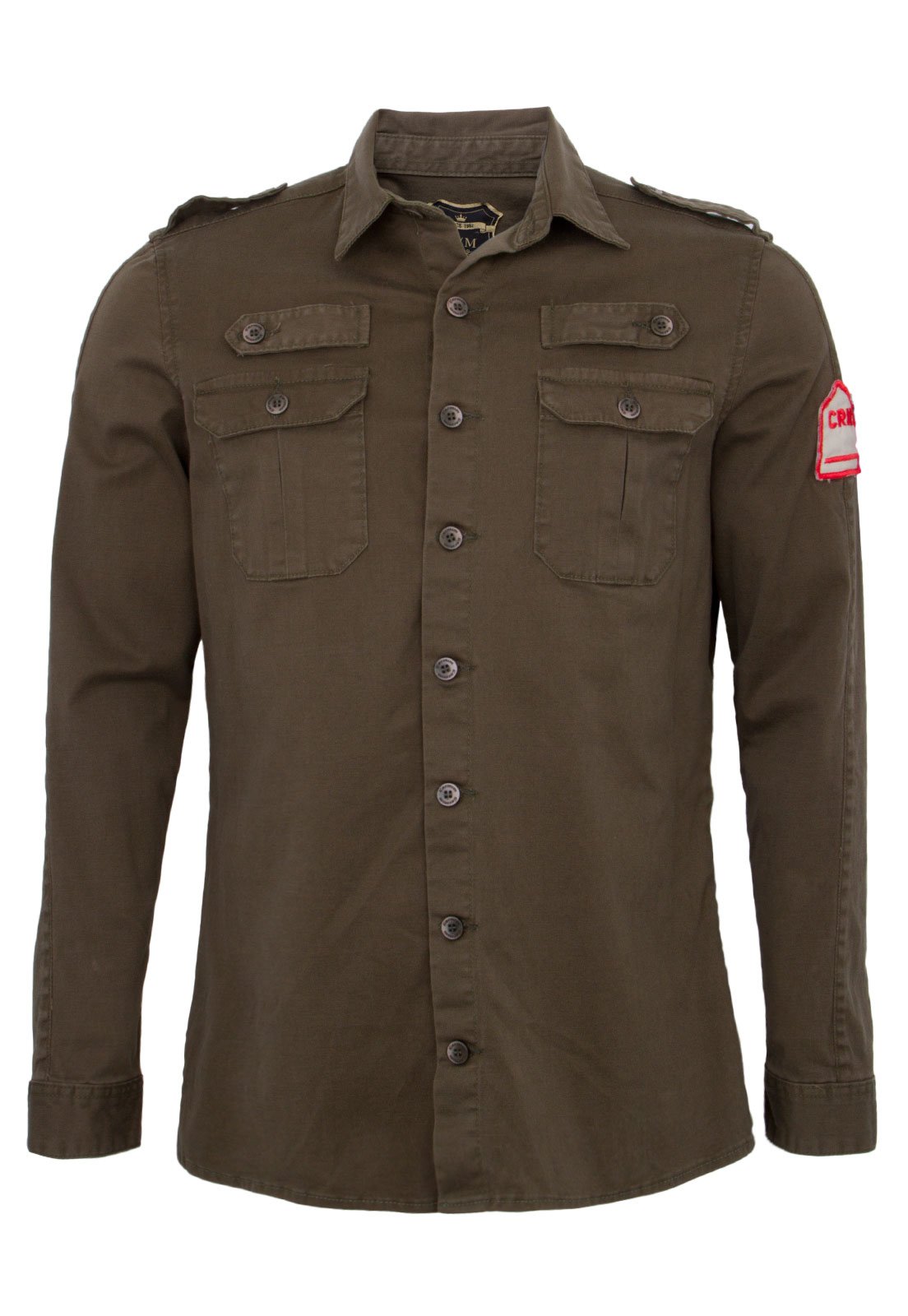 camisa verde militar masculina