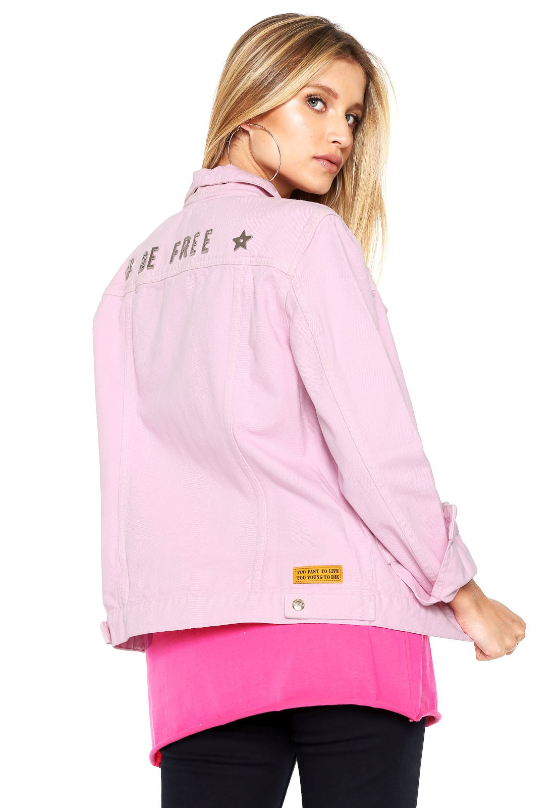 jaqueta sarja rosa