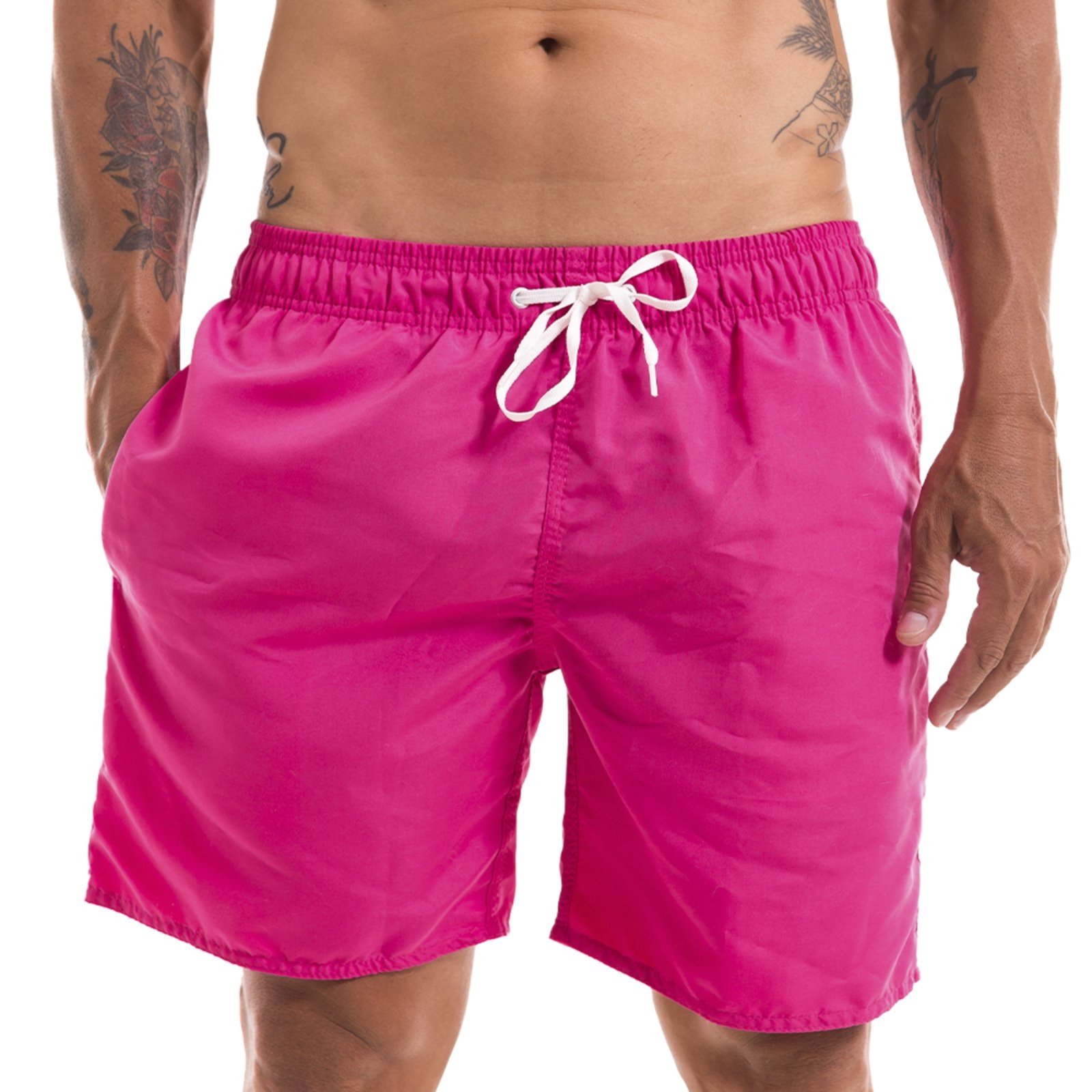Shorts Masculino Liso Rosa Casa Do Shorts Multicolorido Compre Agora 
