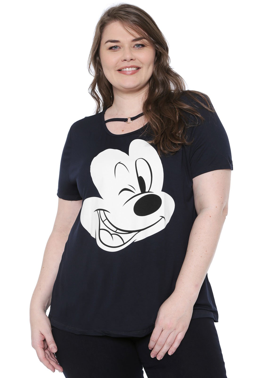 Blusa Cativa Plus Size Disney Mickey Mouse Azul - Compre Agora