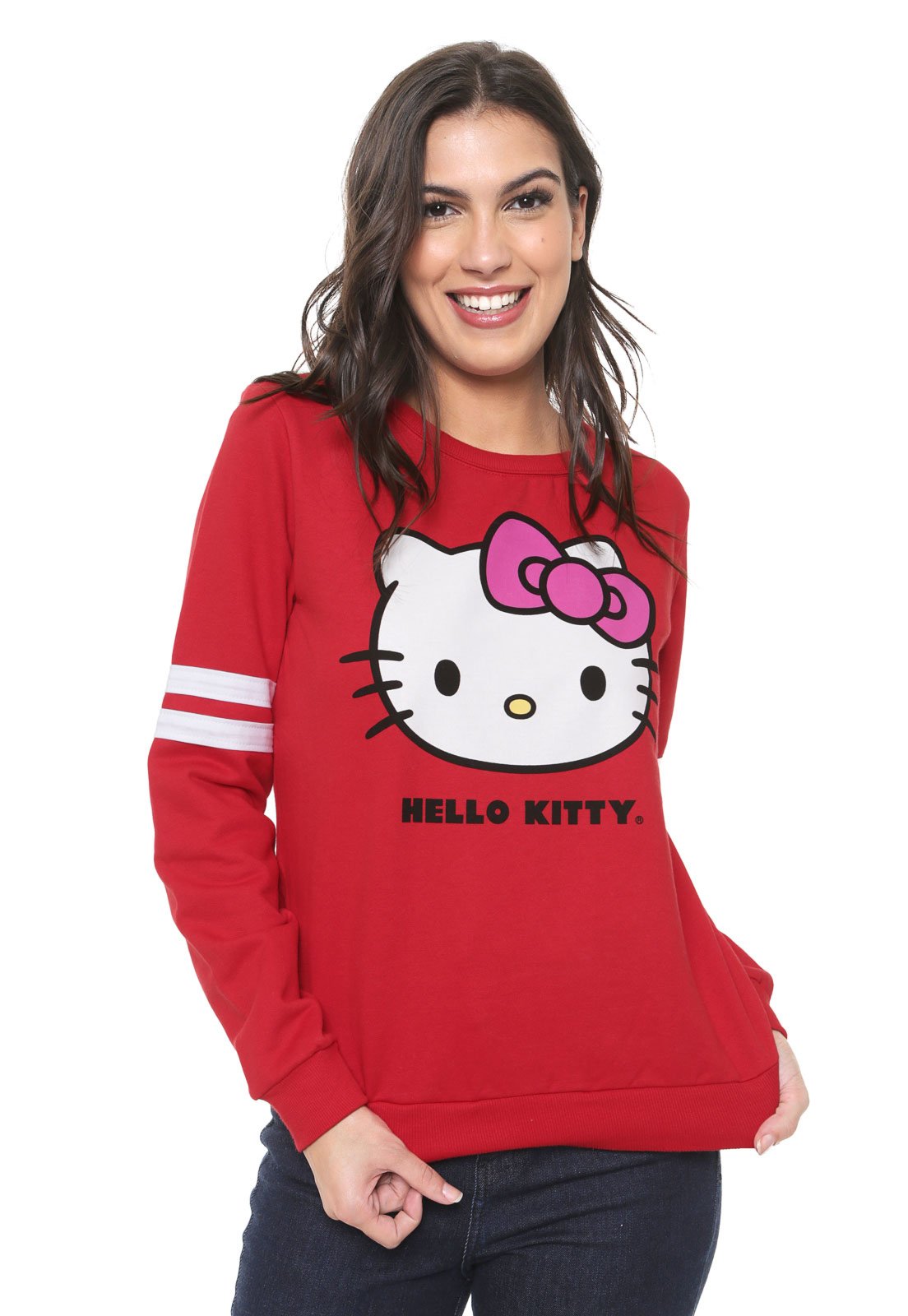 red hello kitty moletom com capuz