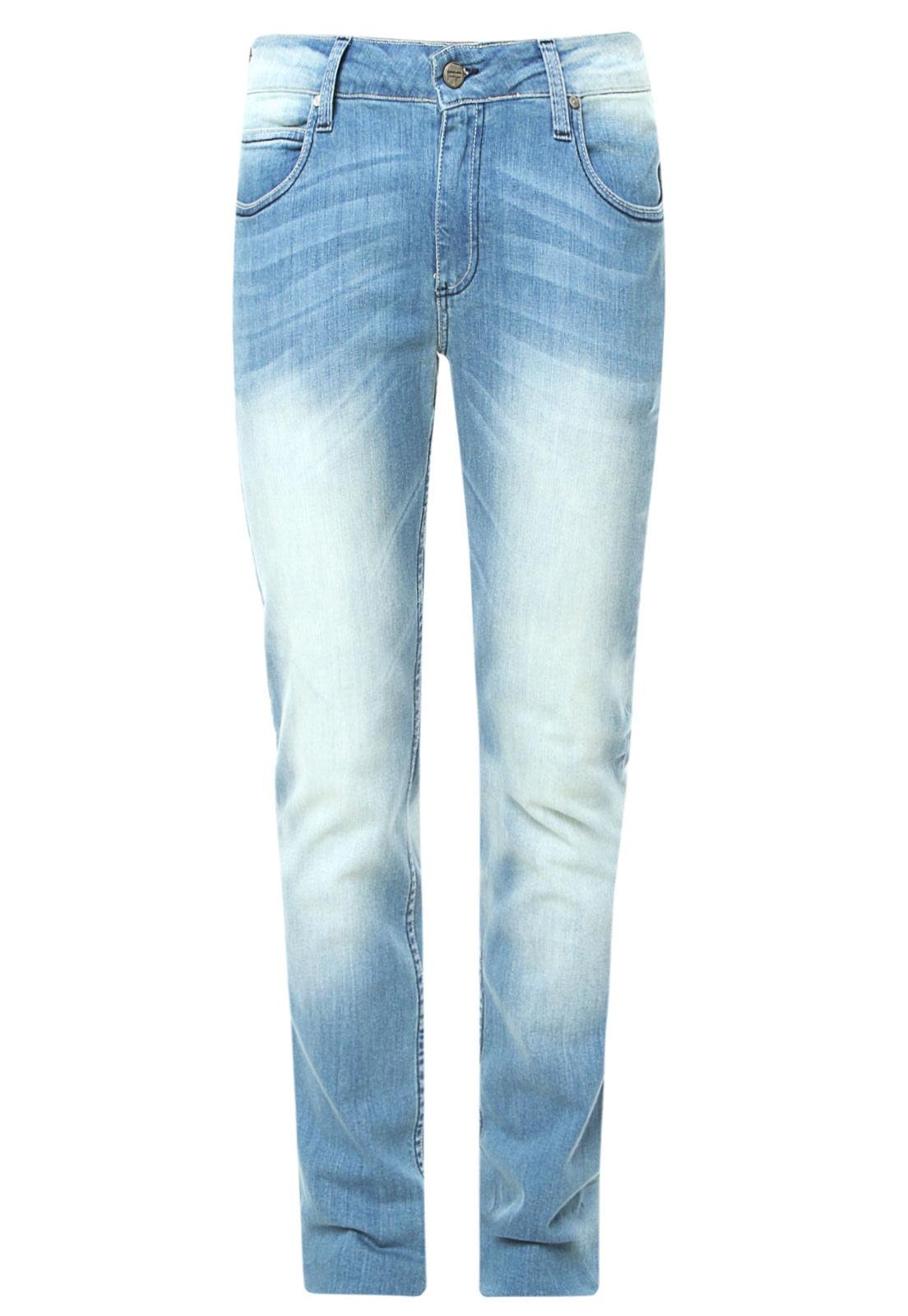calça jeans lavada masculina