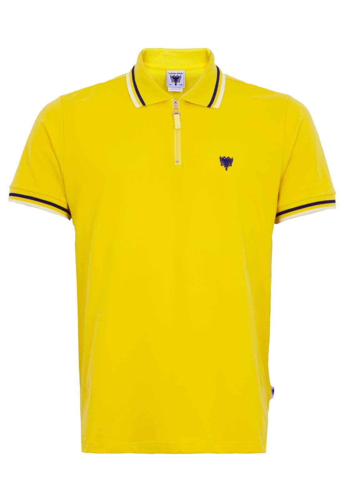 camisa polo amarela masculina