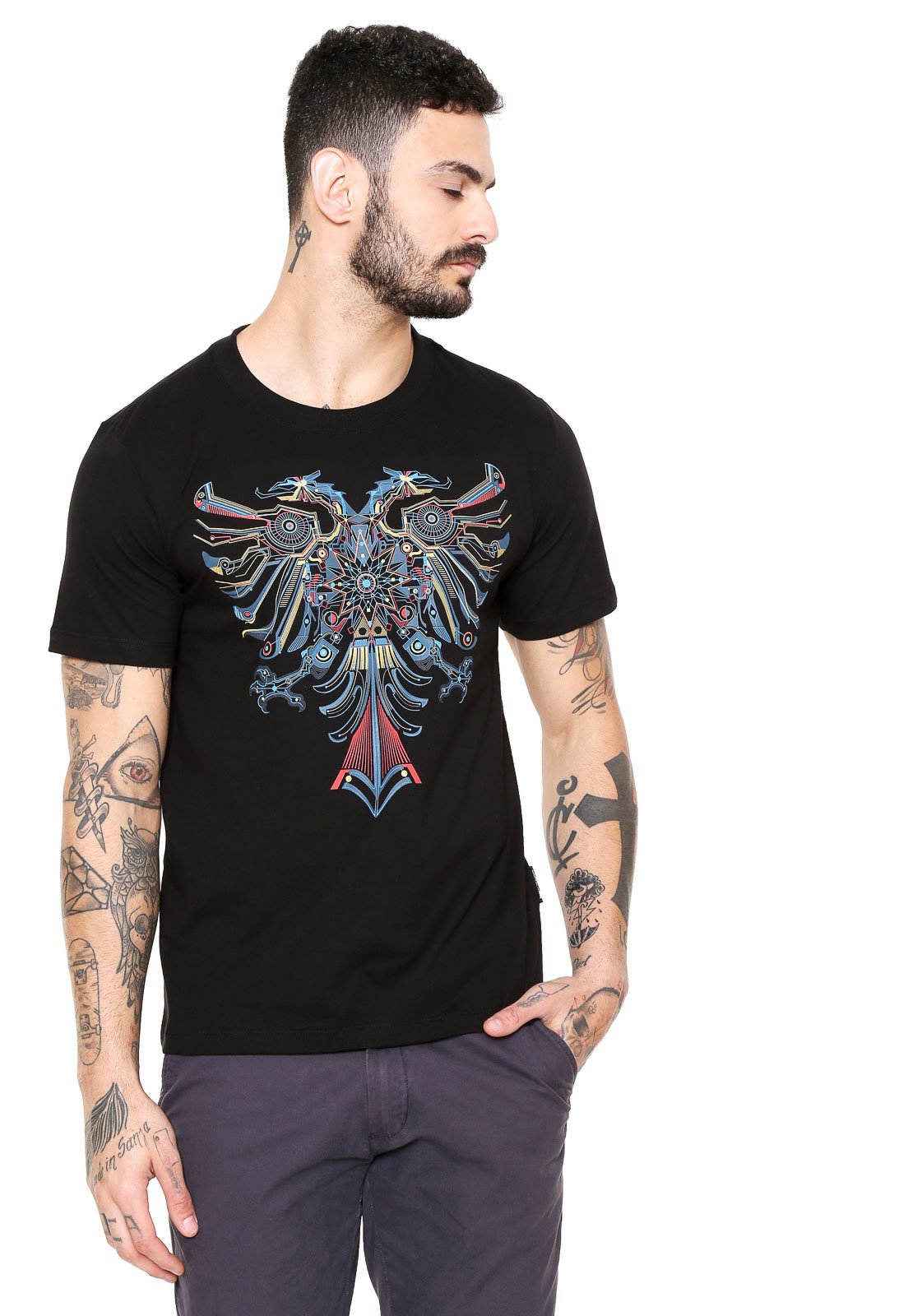 Camiseta Cavalera Águia Psicodelia Masculina