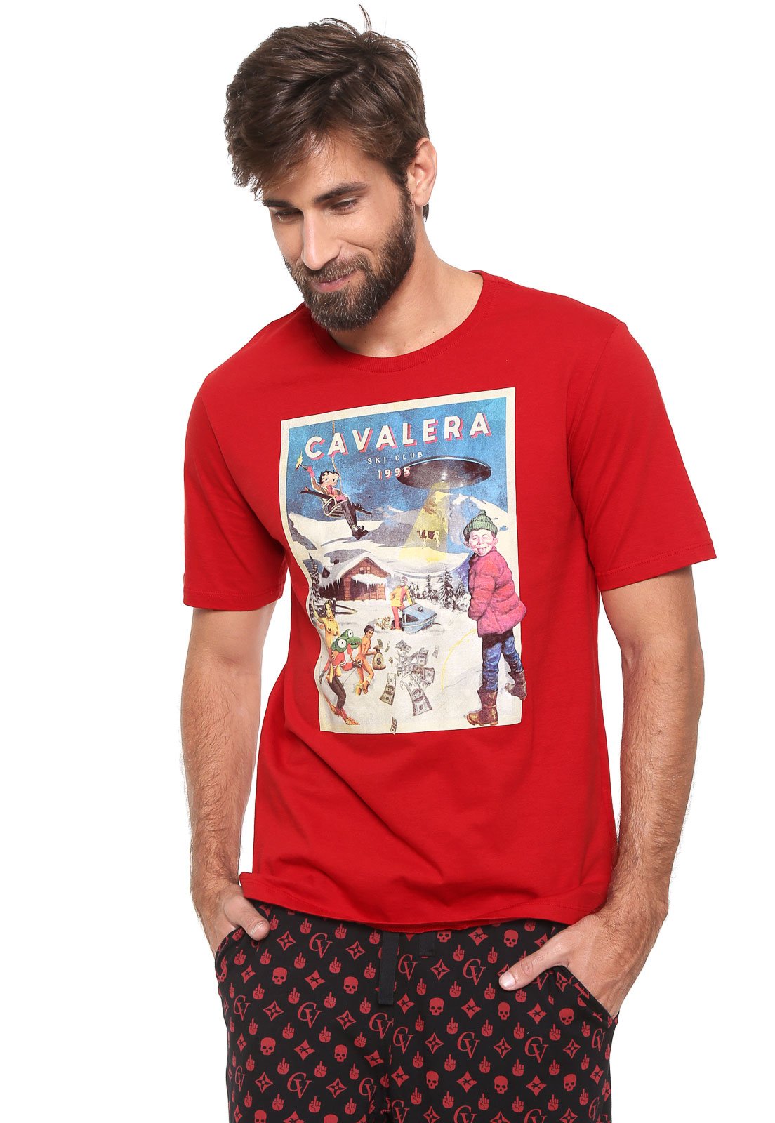 Camiseta Cavalera Estampada Vermelha - Compre Agora, cavalera camisetas 