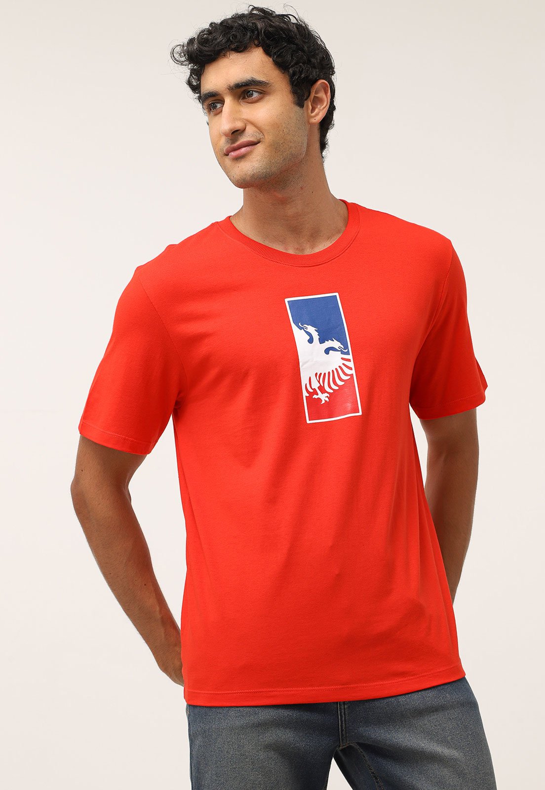 Camiseta Cavalera básica com logo - Laranja