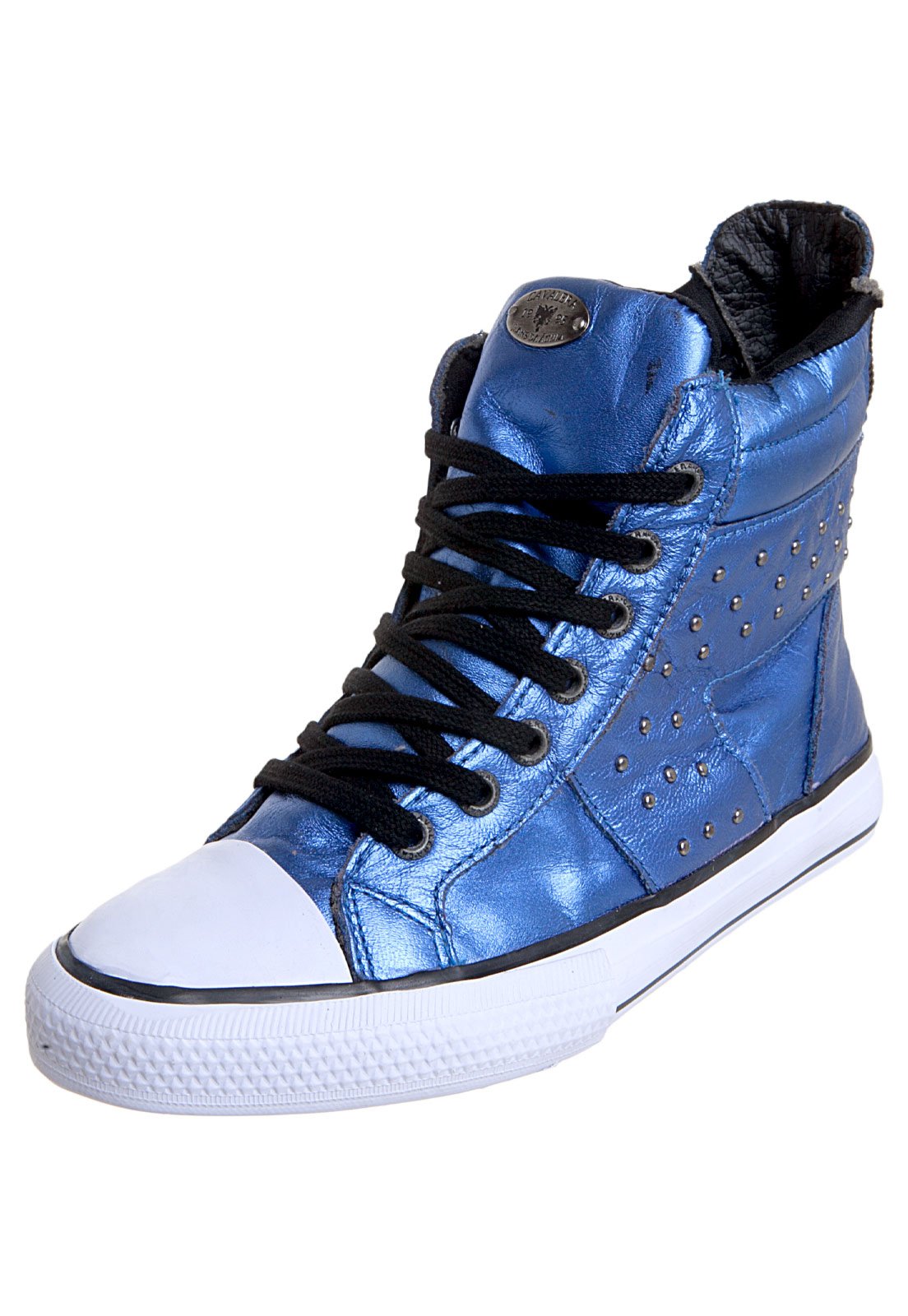 tenis cano alto masculino azul