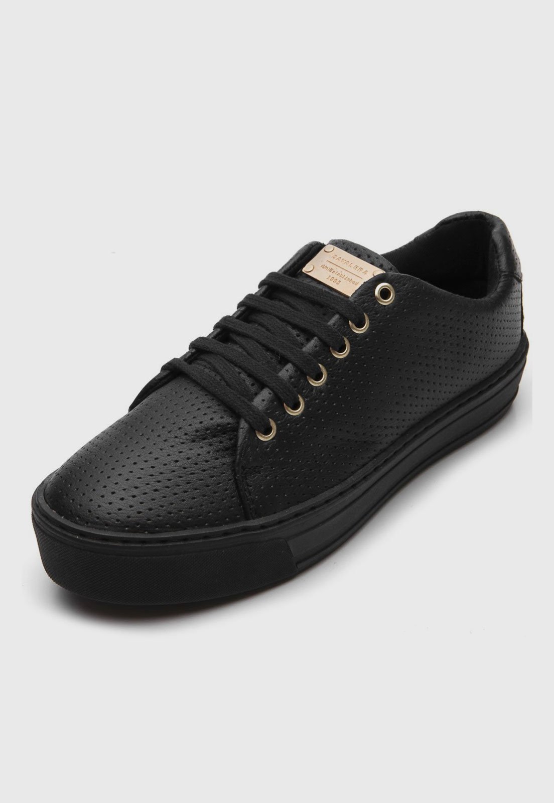 tenis cavalera preto couro