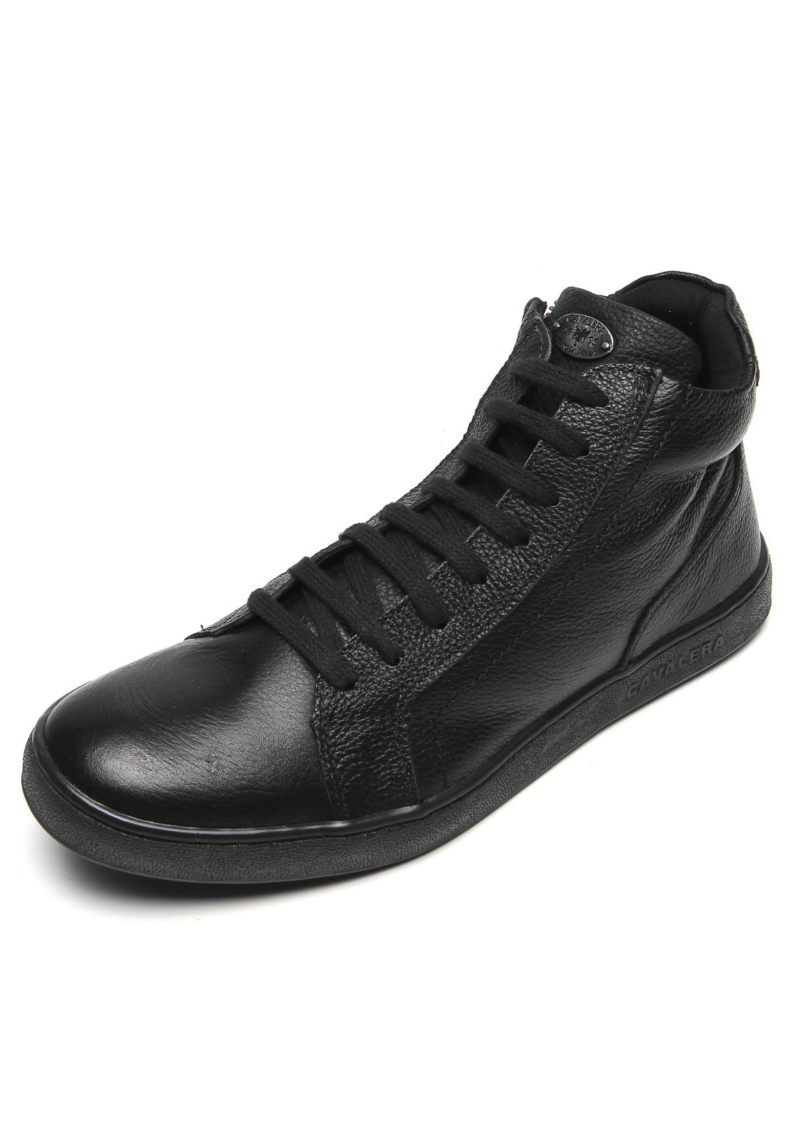 tenis cavalera preto couro