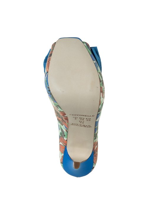Cecconello Mei Floral Polyxroma Peep Toes Gynaikeia Papoytsia