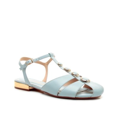 Rasteira Couro Azul Cecconello 3047001-4