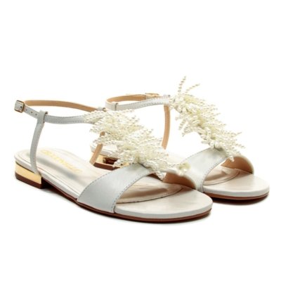 Rasteira Couro Branco Cecconello 2751004-1