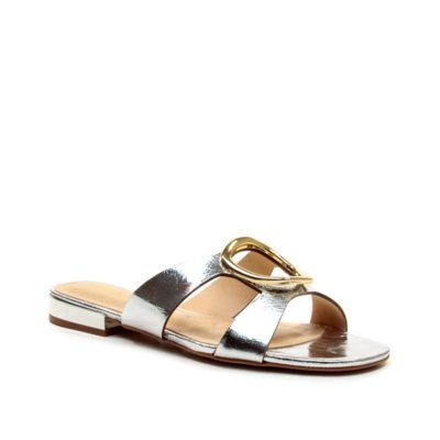 Rasteira Couro Prata Cecconello 2498004-16