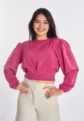 Blusa manga longa CELESTINE PINK - Compre Agora