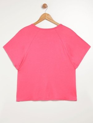 Blusa Manga Curta Plus Size Feminina ROSA