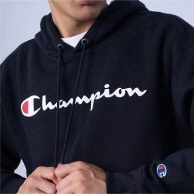 Moletom Canguru Champion Athletic Powerblend Script Logo Ink - BLACK
