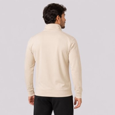 Moletom Champion Quarter Zip Mini Script Logo Bege