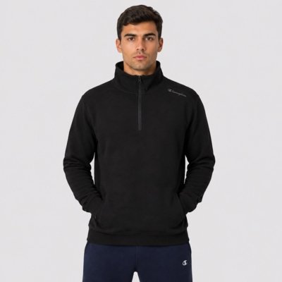 Moletom Champion Quarter Zip Mini Script Logo Preta