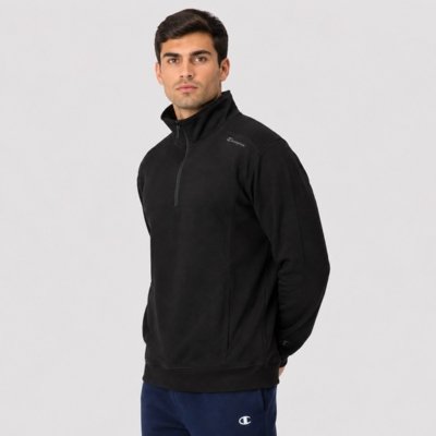 Moletom Champion Quarter Zip Mini Script Logo Preta