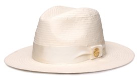 Chapéu Palha Chapéu & Estilo Shantung Creme Aba Média Faixa Creme Menor preço em Chapéu Palha Chapéu & Estilo Shantung Creme Aba Média Faixa Creme