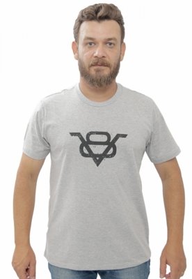 Camiseta Cheiro de Gasolina V8 Cinza Menor preço em Camiseta Cheiro de Gasolina V8 Cinza