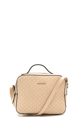 beige ri monogram tote cross body bolsa