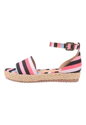 Sandália Chiquiteira Flatform Sola Corda Fivela Listra Rosa BRA1 Menor preço em Sandália Chiquiteira Flatform Sola Corda Fivela Listra Rosa BRA1