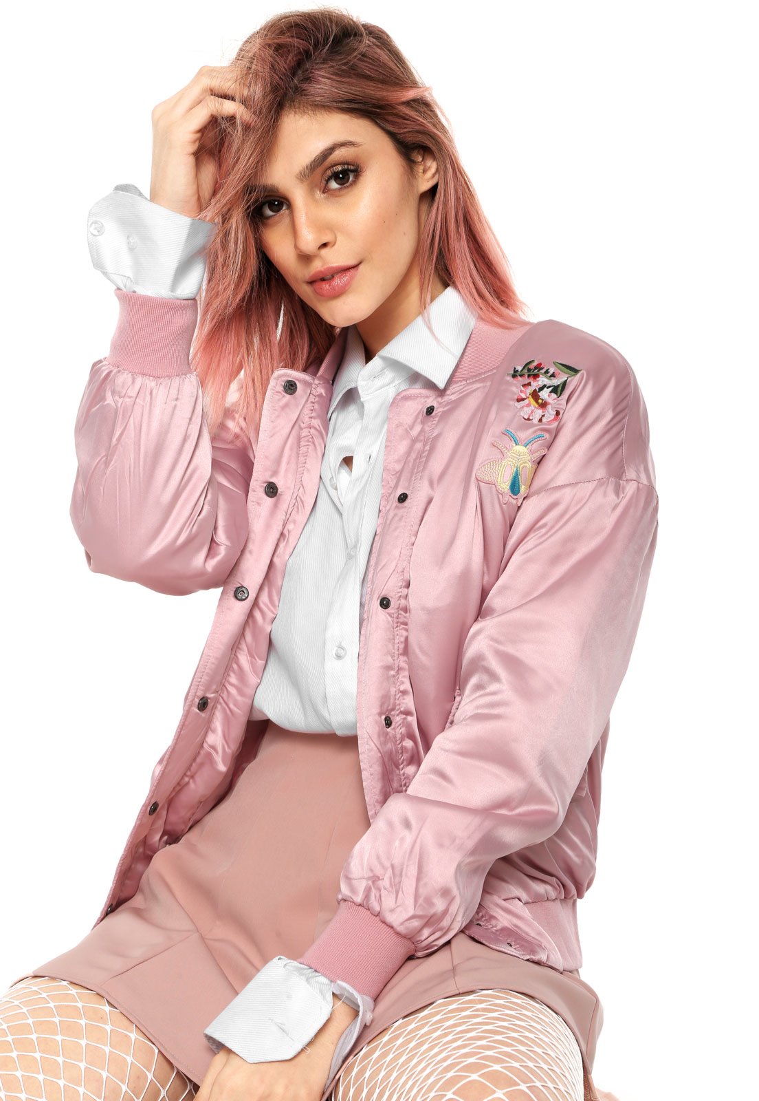 jaqueta rosa bebe