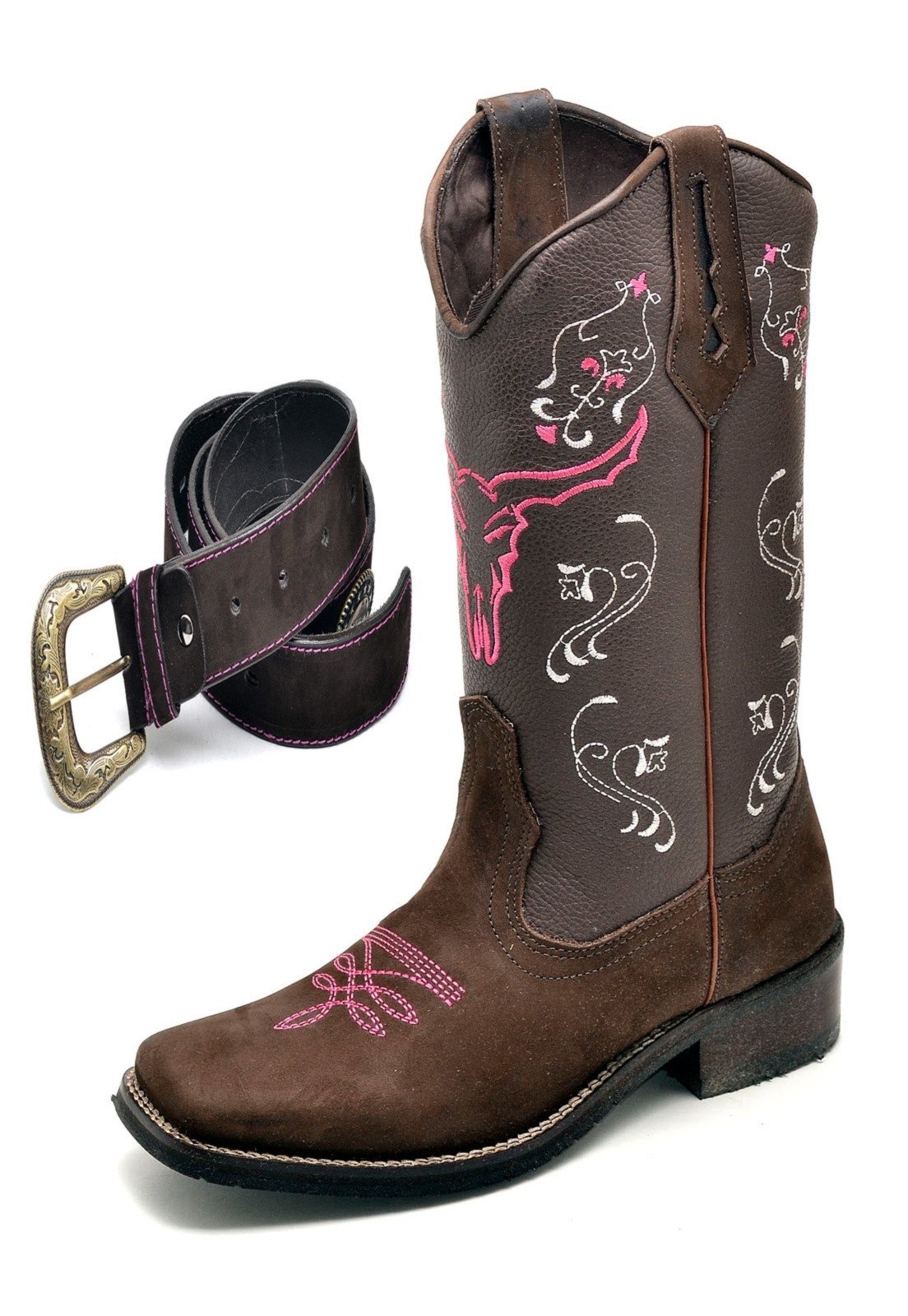 bota de couro de boi