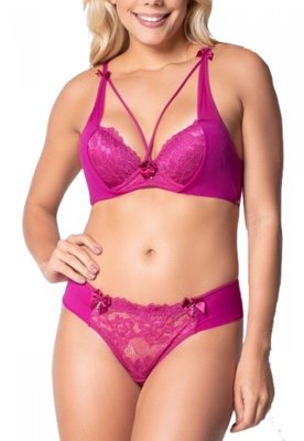Conjunto Click Chique Lingerie Strappy Linha Luxo Em Renda Com Tule E Bijuteria Rosa Menor preço em Conjunto Click Chique Lingerie Strappy Linha Luxo Em Renda Com Tule E Bijuteria Rosa