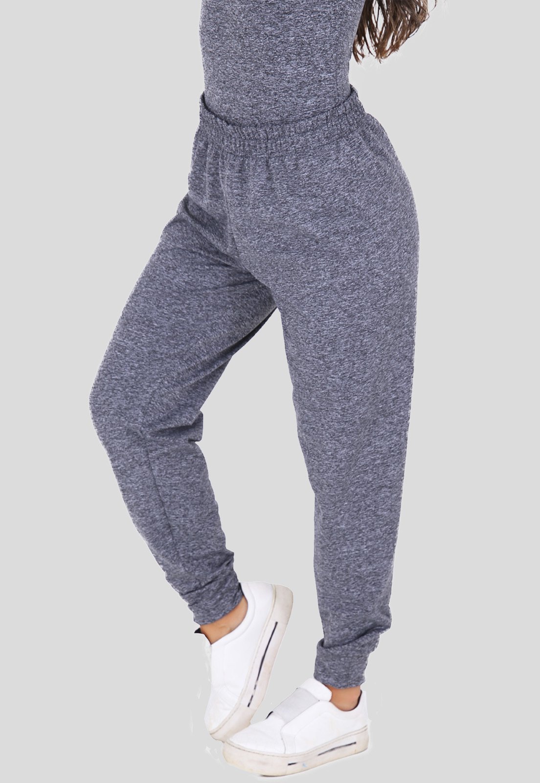 Calça Feminina Yoga Peluciada Jogger Comfy Cinza - Compre Agora