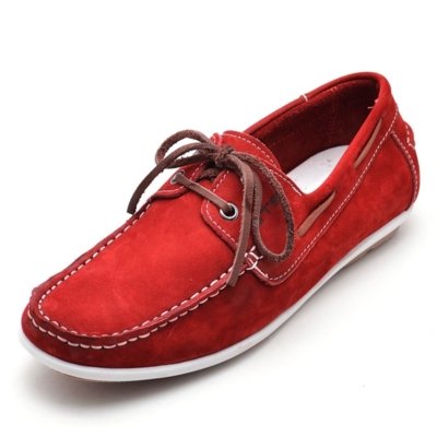 sapato mocassim vermelho