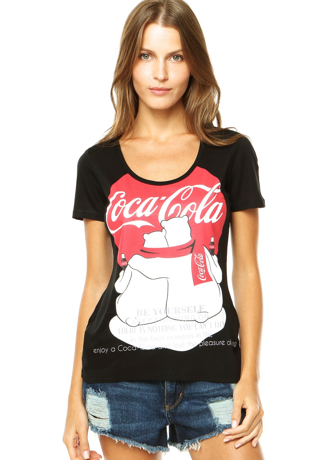 blusa coca cola preta