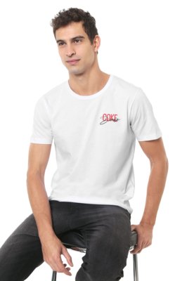 Camiseta Coca-Cola Jeans Estampada Branca Menor preço em Camiseta Coca-Cola Jeans Estampada Branca