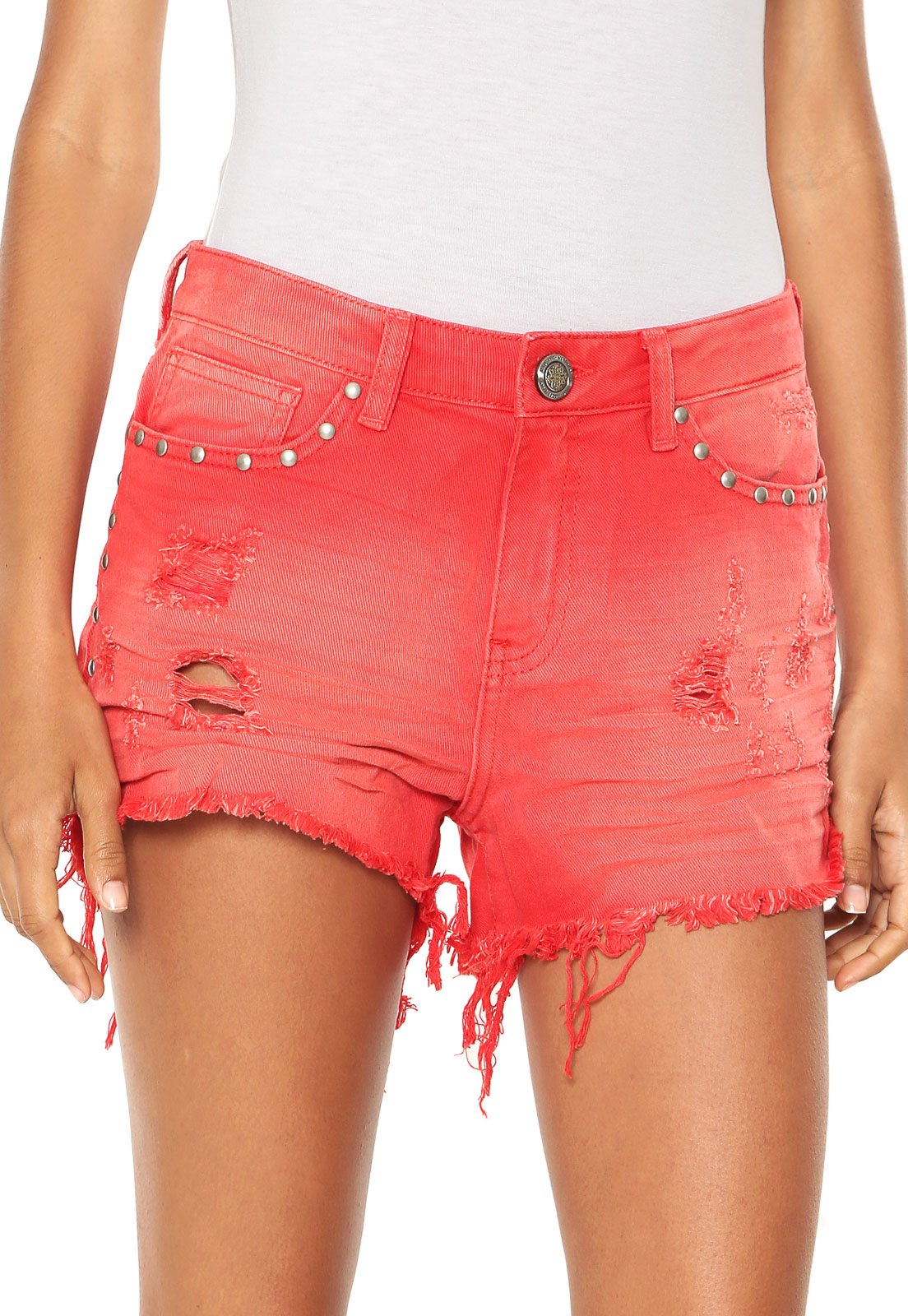 short hot pants vermelho