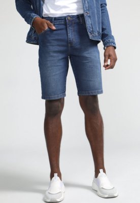 Bermuda Jeans Colcci Reta Estonada Azul Menor preço em Bermuda Jeans Colcci Reta Estonada Azul
