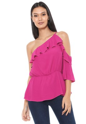 Blusa Colcci Ombro Único Pink Menor preço em Blusa Colcci Ombro Único Pink